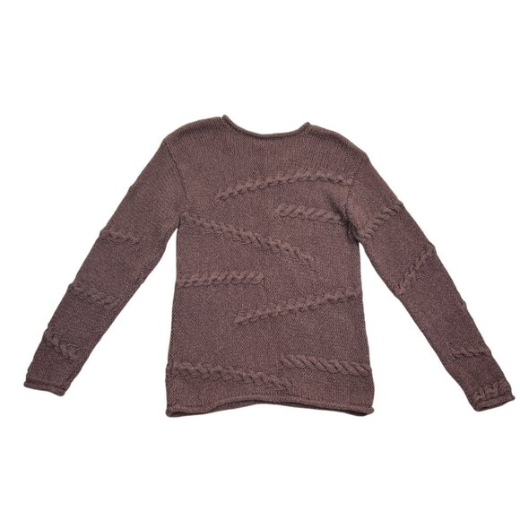 J.Jill Sweater Womens Small Purple Mauve Heavy Knit Silk Linen Blend - Picture 2 of 6